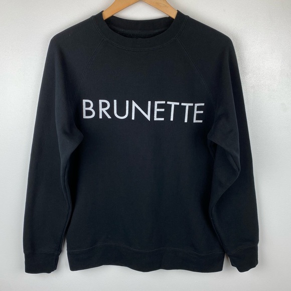 Brunette The Label “Brunette” Crew Neck Sweatshirt Black Size M/L - Picture 1 of 5